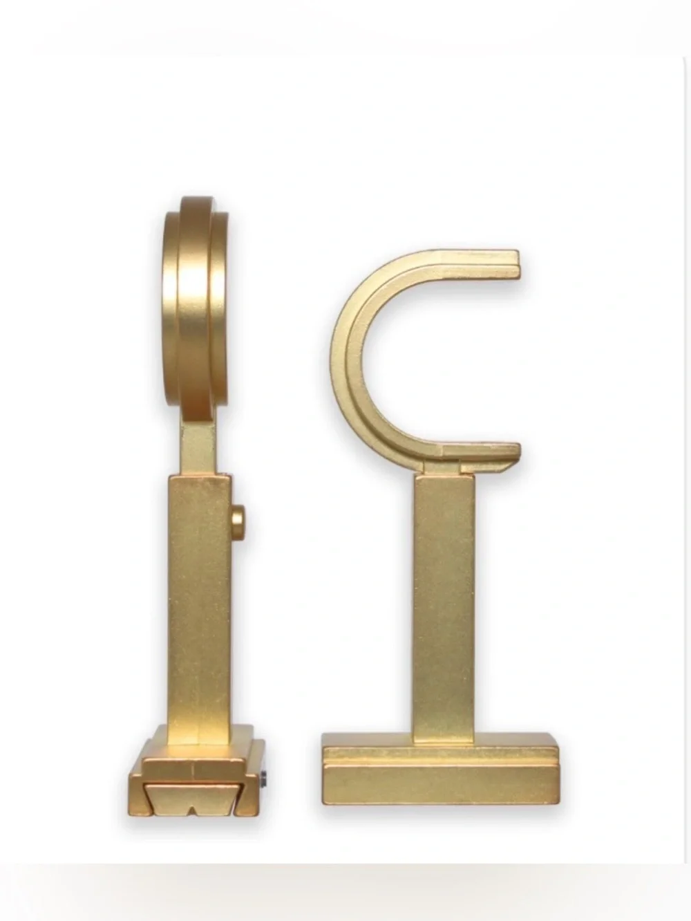 HEAVY METAL CURTAIN ROD REPLACEMENT BRACKETS - BRUSHED GOLD